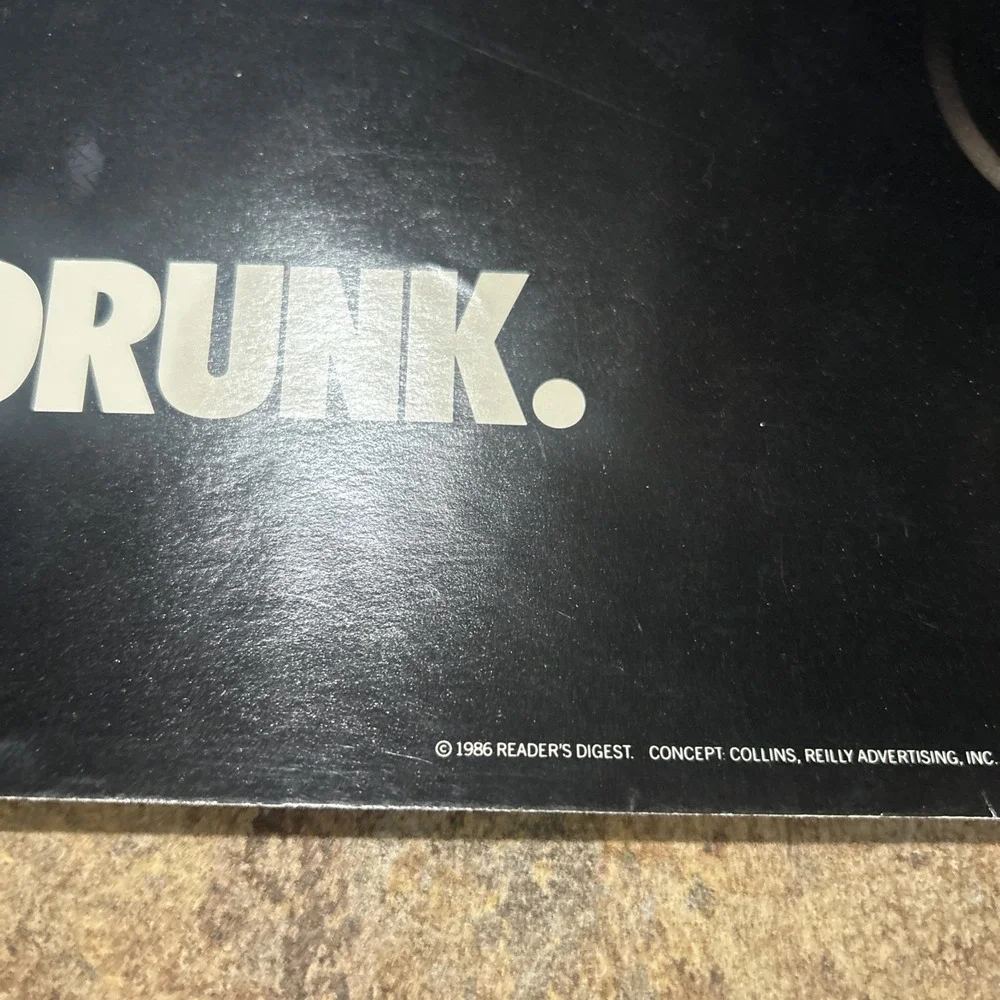 Vintage Anti Dunk Driving Poster 1986 (17x36) Chevy Cadillac Rare Public Health